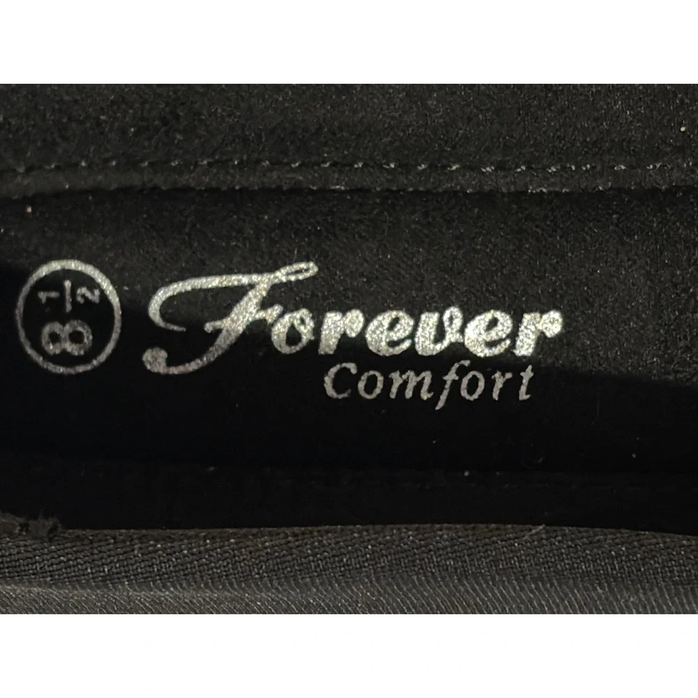 Forever Comfort Womens Black Wedge Pumps Low Heel Slip On Shoes Size 8.5